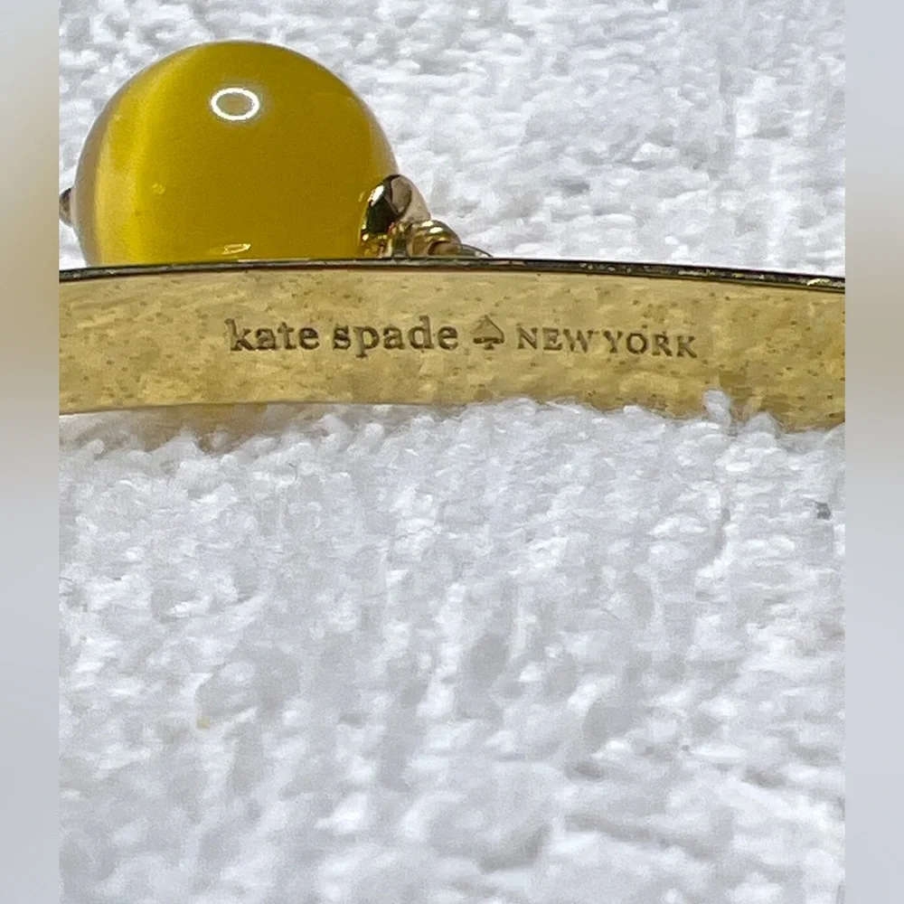 kate spade second nature gold tone bracelet orange red yellow Dangling charms - Picture 6 of 6